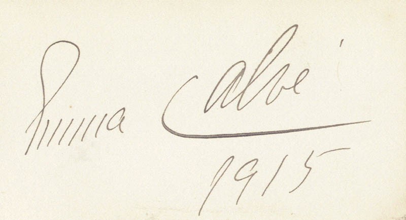 EMMA CALVÉ - AUTOGRAPH 1915
