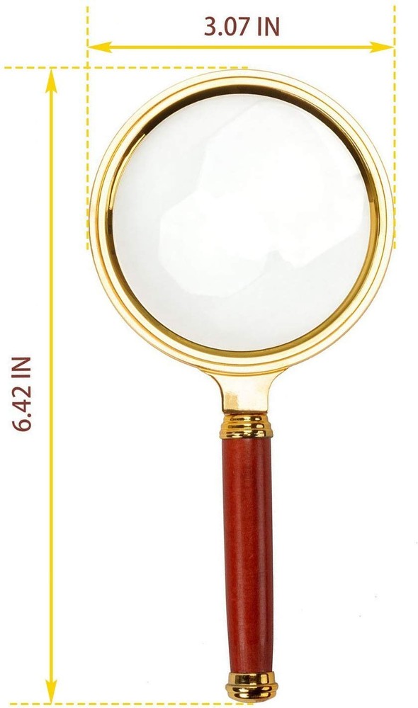 BASUNE 10X Handheld Magnifier, Round Lens Diameter: 80mm, Plastic Frame