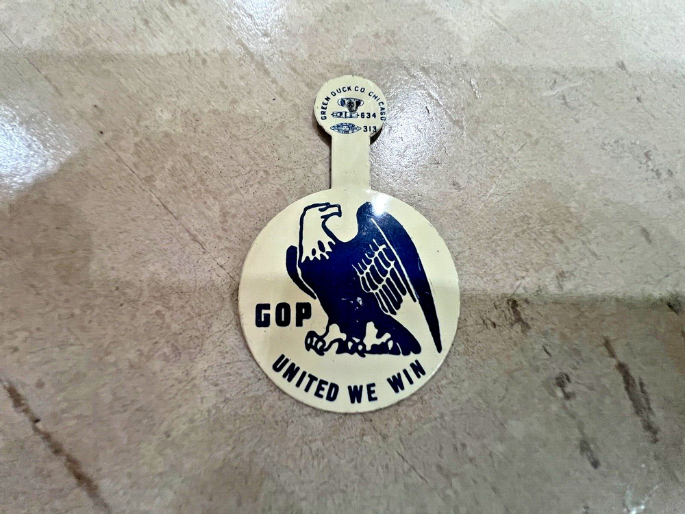 Vintage GOP United We Win Button