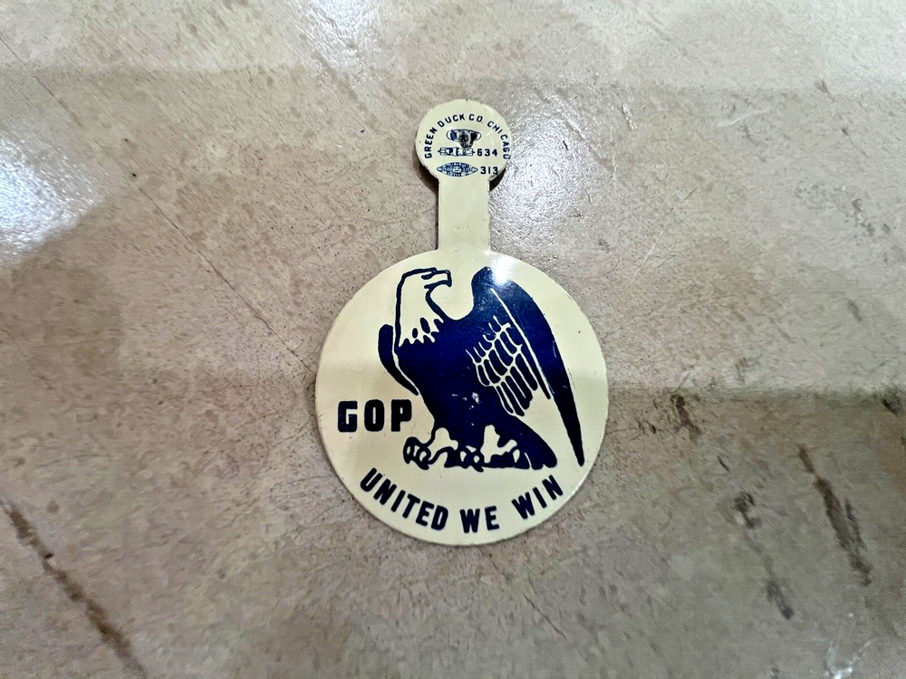Vintage GOP United We Win Button