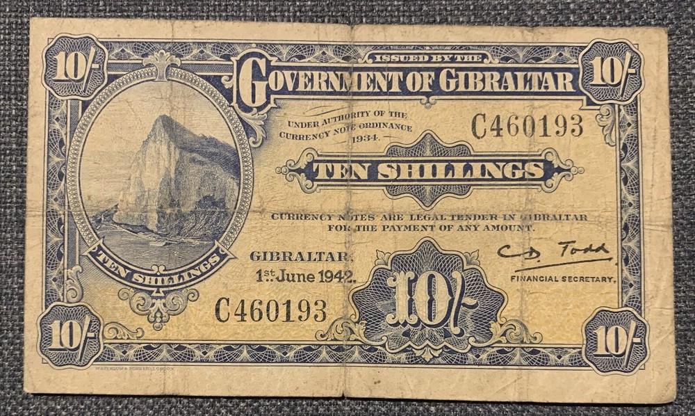 1942 GIBRALTAR One Pound £1 & 10 Shillings notes