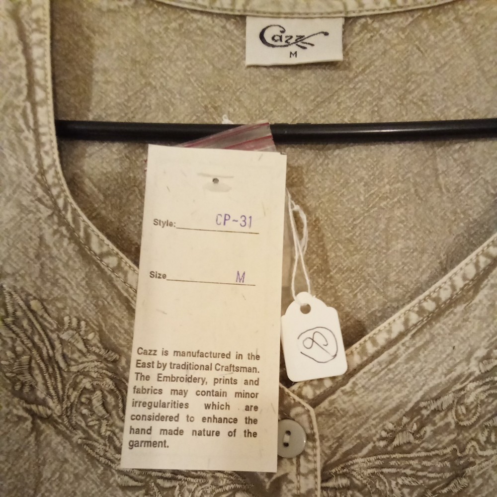 Indian Stonewashd Top with embroidered detailing Medium Bnwt