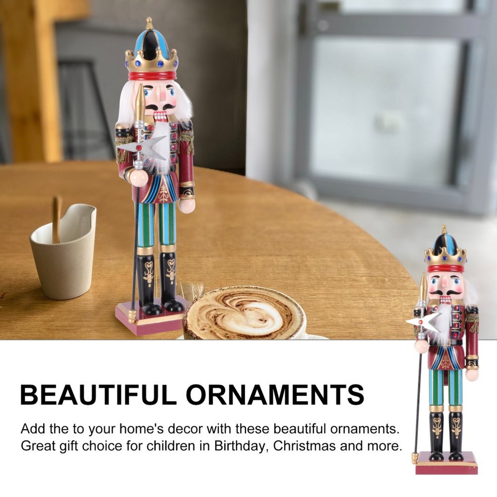 Nutcracker Puppet Ornament Wooden Walnut Shape Desktop Decor