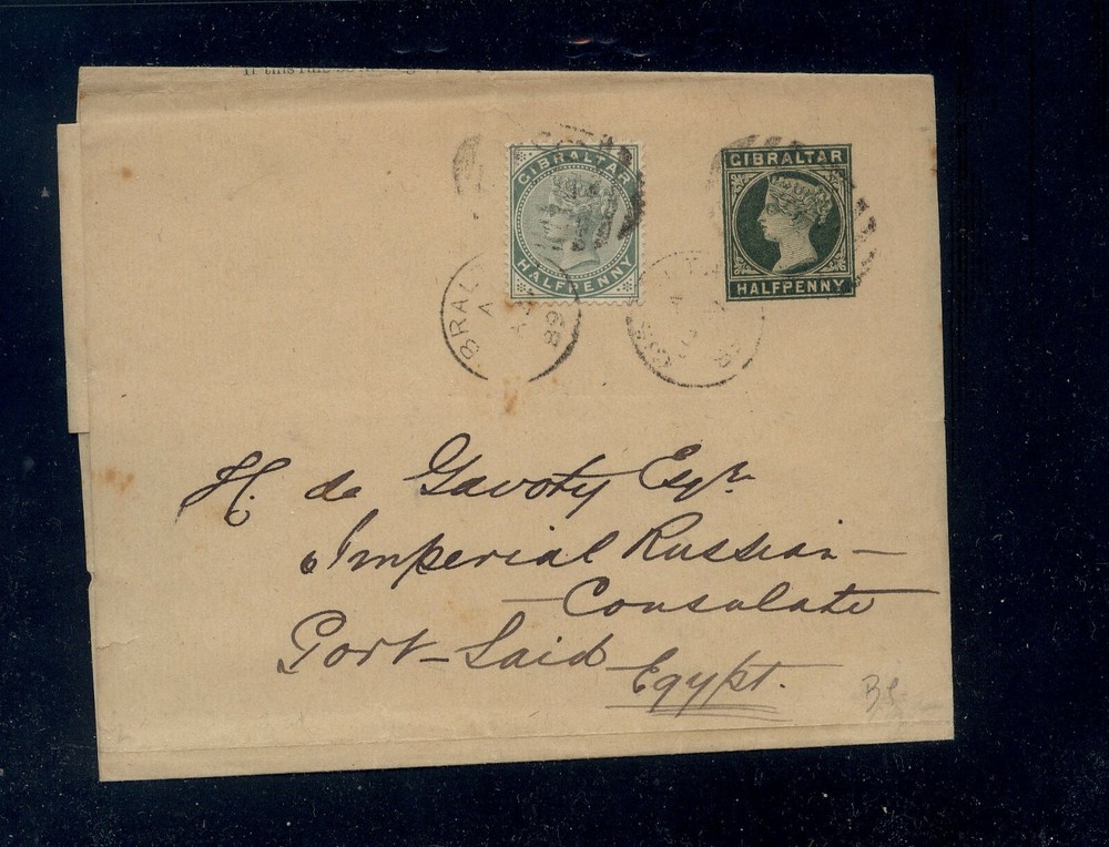 Gibraltar  uprated  wrapper   to   Egypt  1889