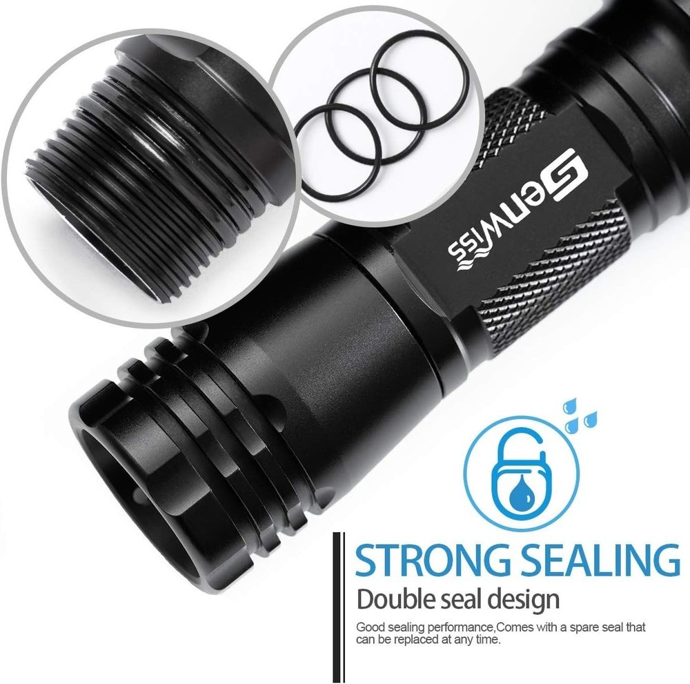 Aluminum Waterproof Flashlight for Deep Sea Cave Exploration