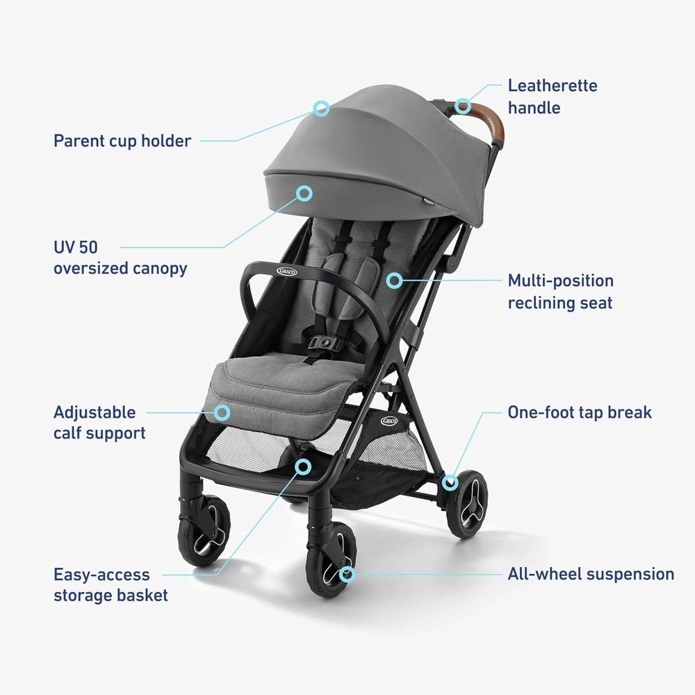 Graco Ready2Jet Compact Metal Stroller Kingston Automatic Fold & Self-Standing