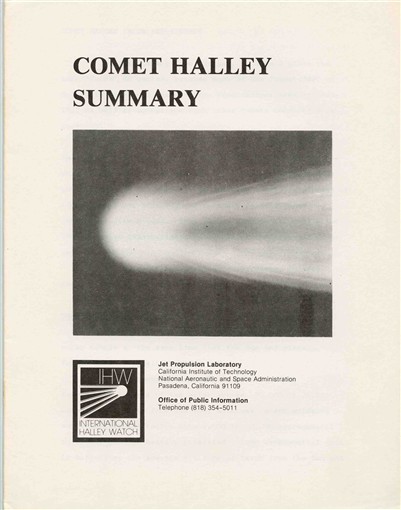 Comet Halley Summary Jet Propulsion NASA