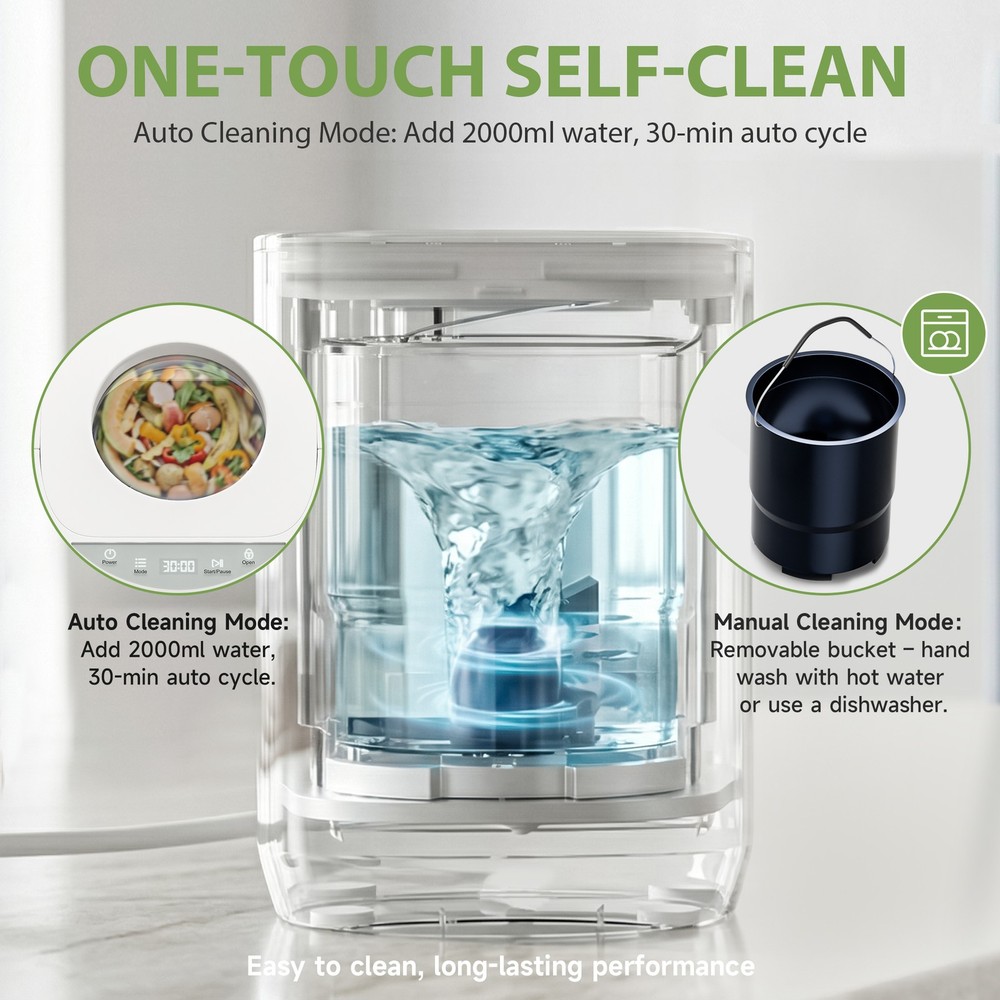 Blusmart 5.5L Electric Kitchen Composter 35dB Quiet Auto-Clean Odor Control