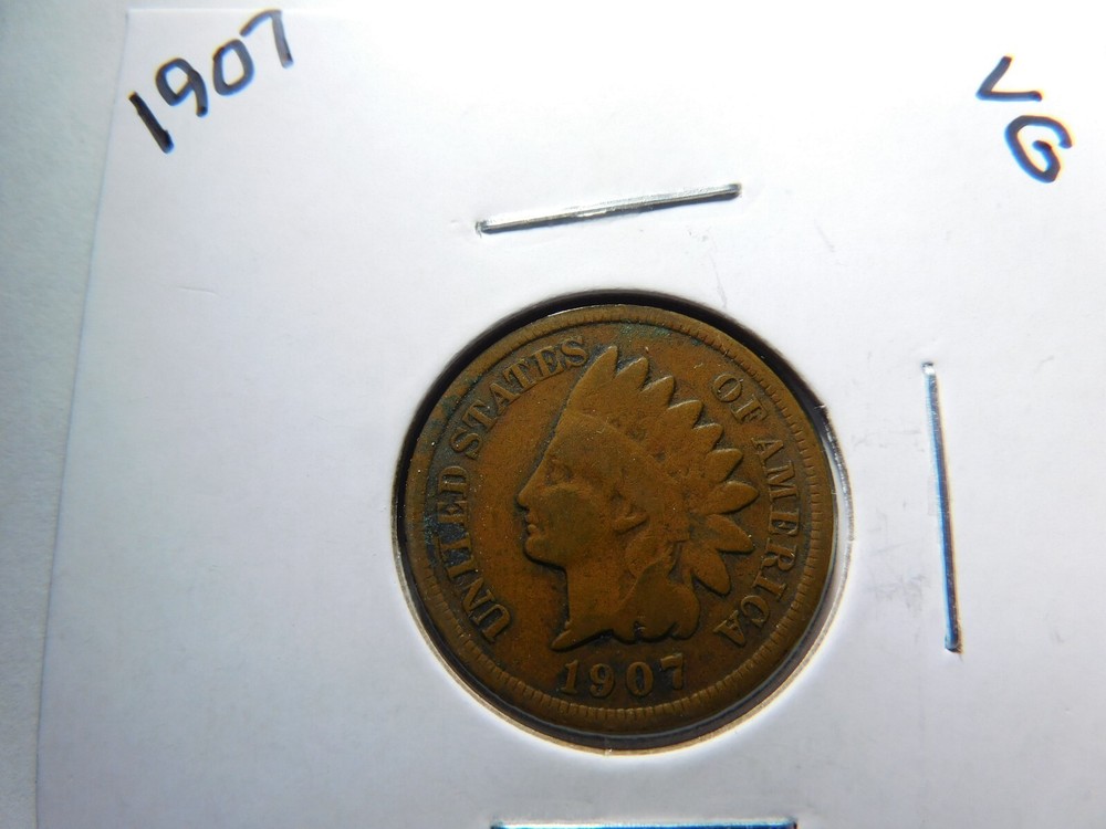 1907 Indian Head Cent Very Good Features and Details