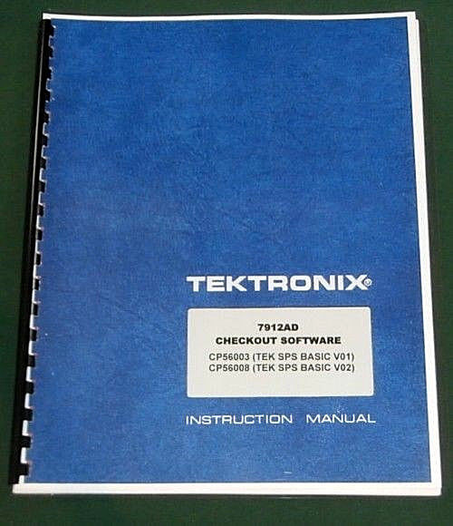 Tektronix 7912AD Checkout Software Manual: Comb Bound & Protective Covers