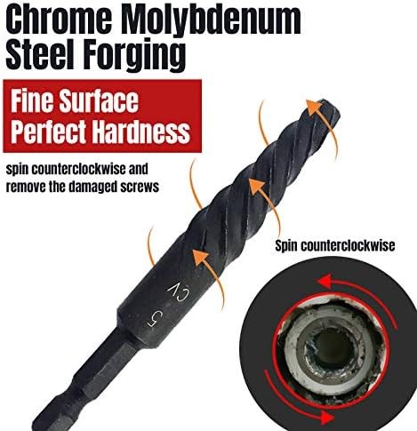 NORTOOLS 6 PCS Broken stud extractor kit Damaged onesize, 6 Pcs-coarse Thread