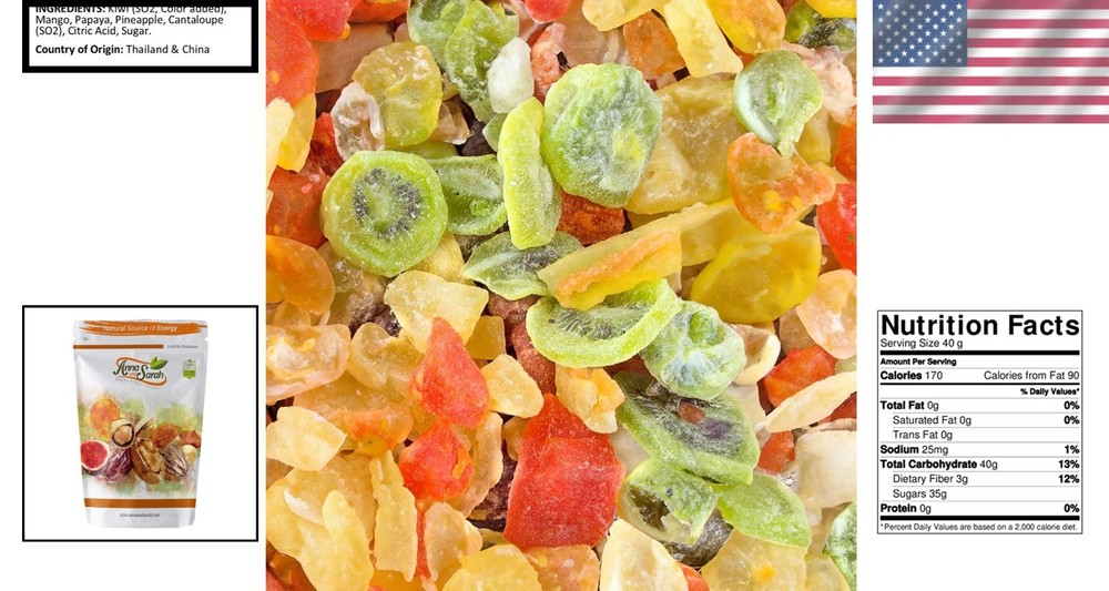 Tropical Dried Fruit Mix 2 Lbs