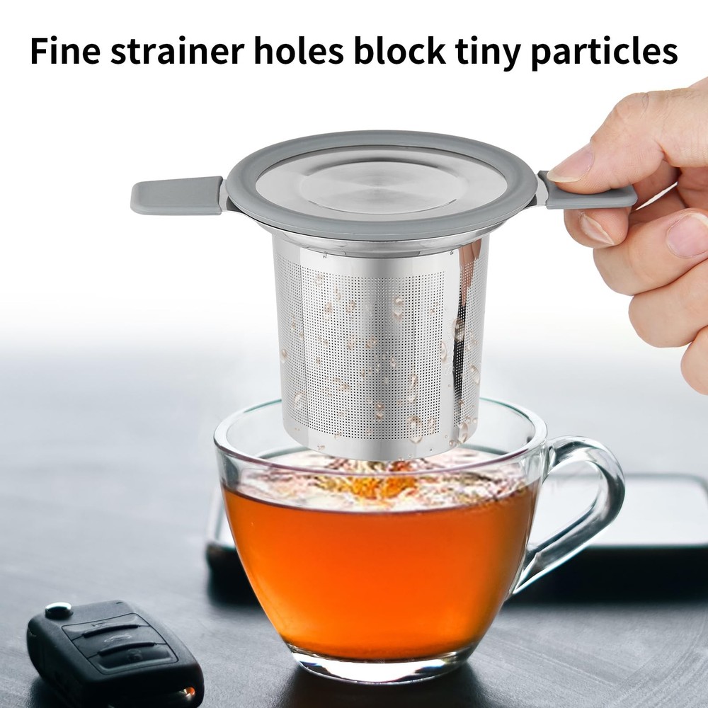Ohtomber Stainless Steel Loose Leaf Tea Infuser Strainer Double Handle Mesh