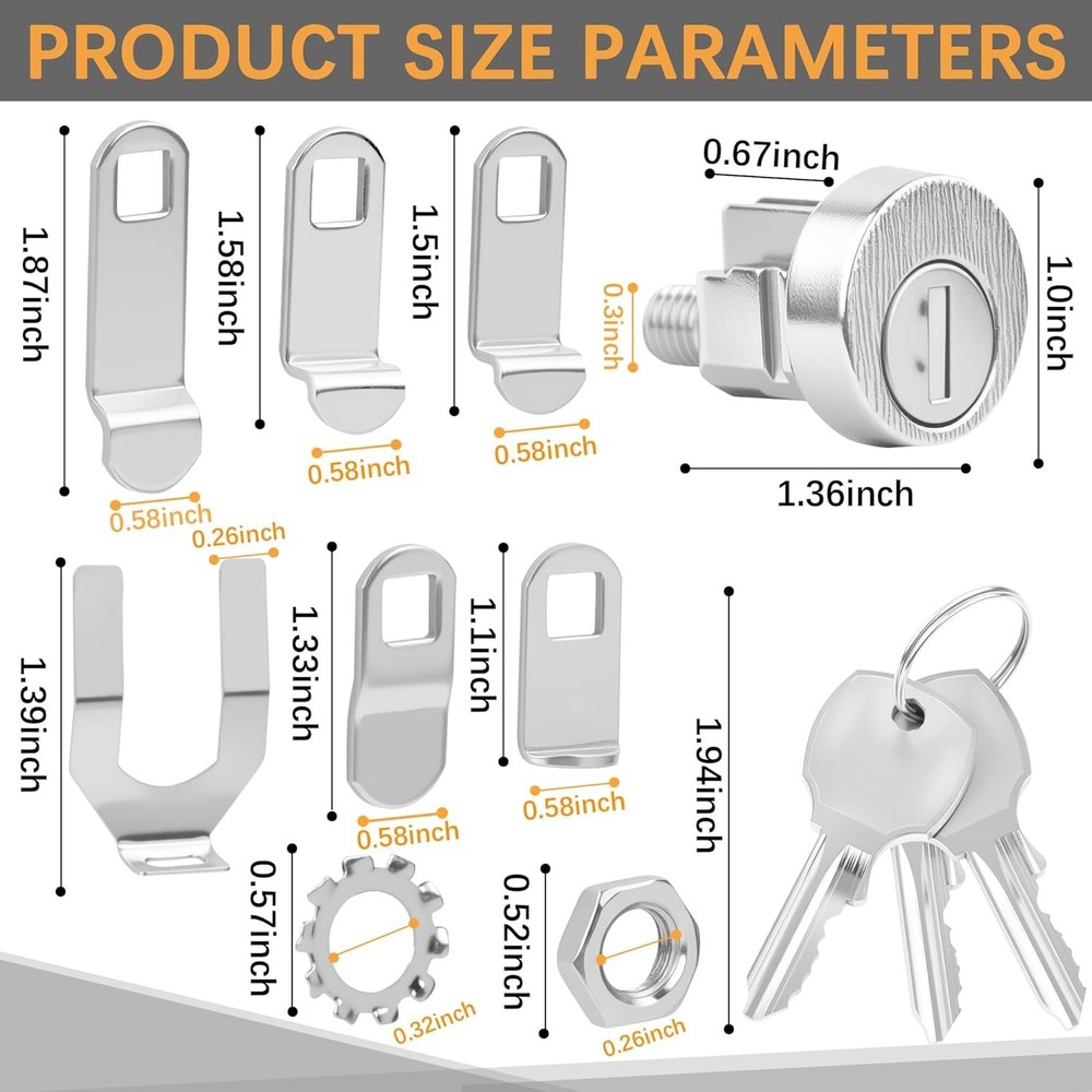 All-Weather 10 Pack Mailbox Lock Set - Secure L-1172C Replacement with Keys