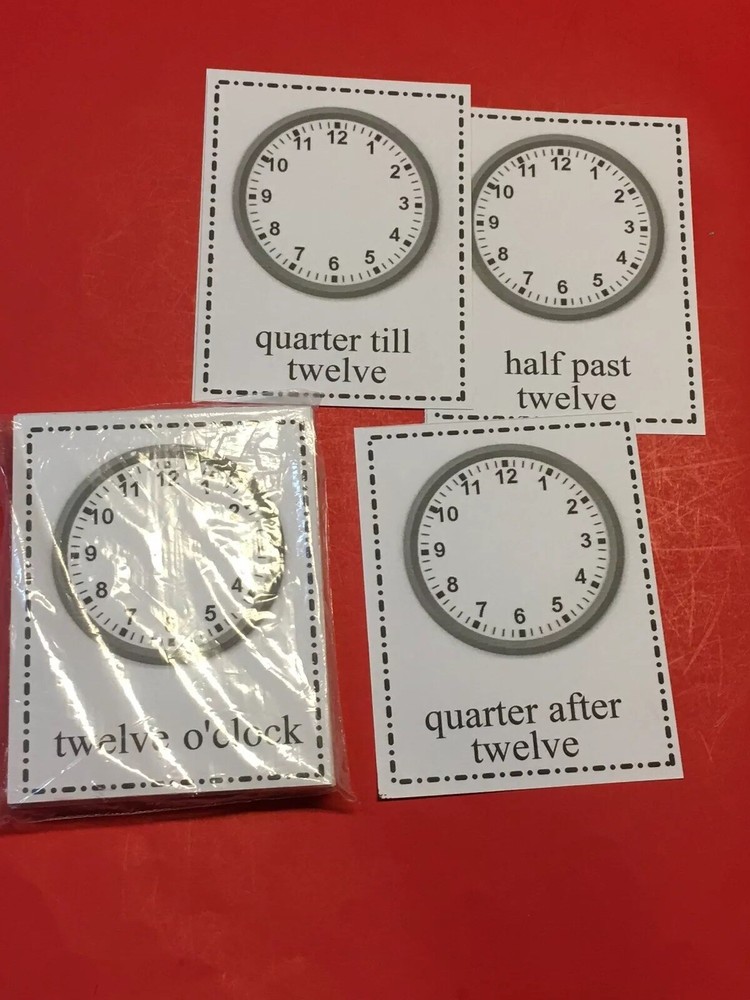 DRY ERASE - LEARN TO READ THE TIME - 48 LAMINATED FLASH CARDS