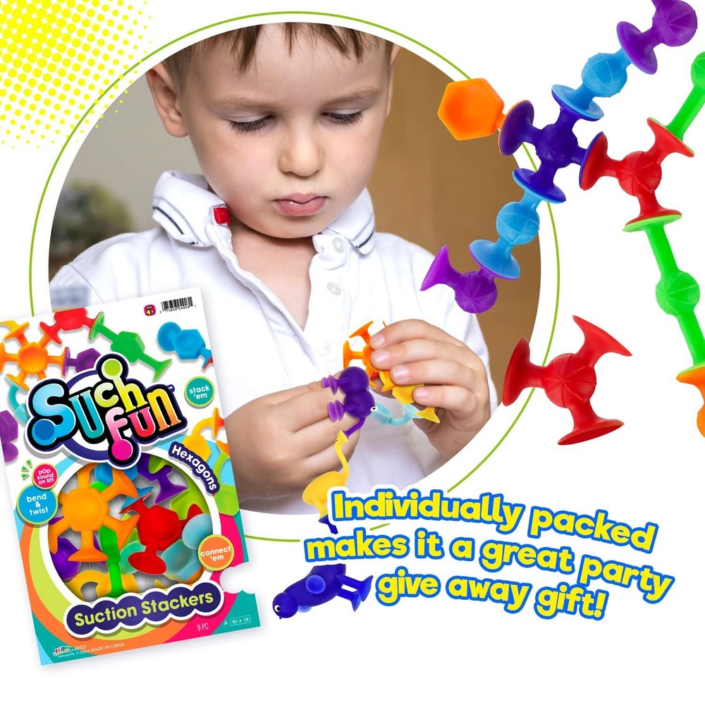 JA-RU Such Fun Shape & Creature Suction Stackers (1 Pack, 9 Piece Each)...