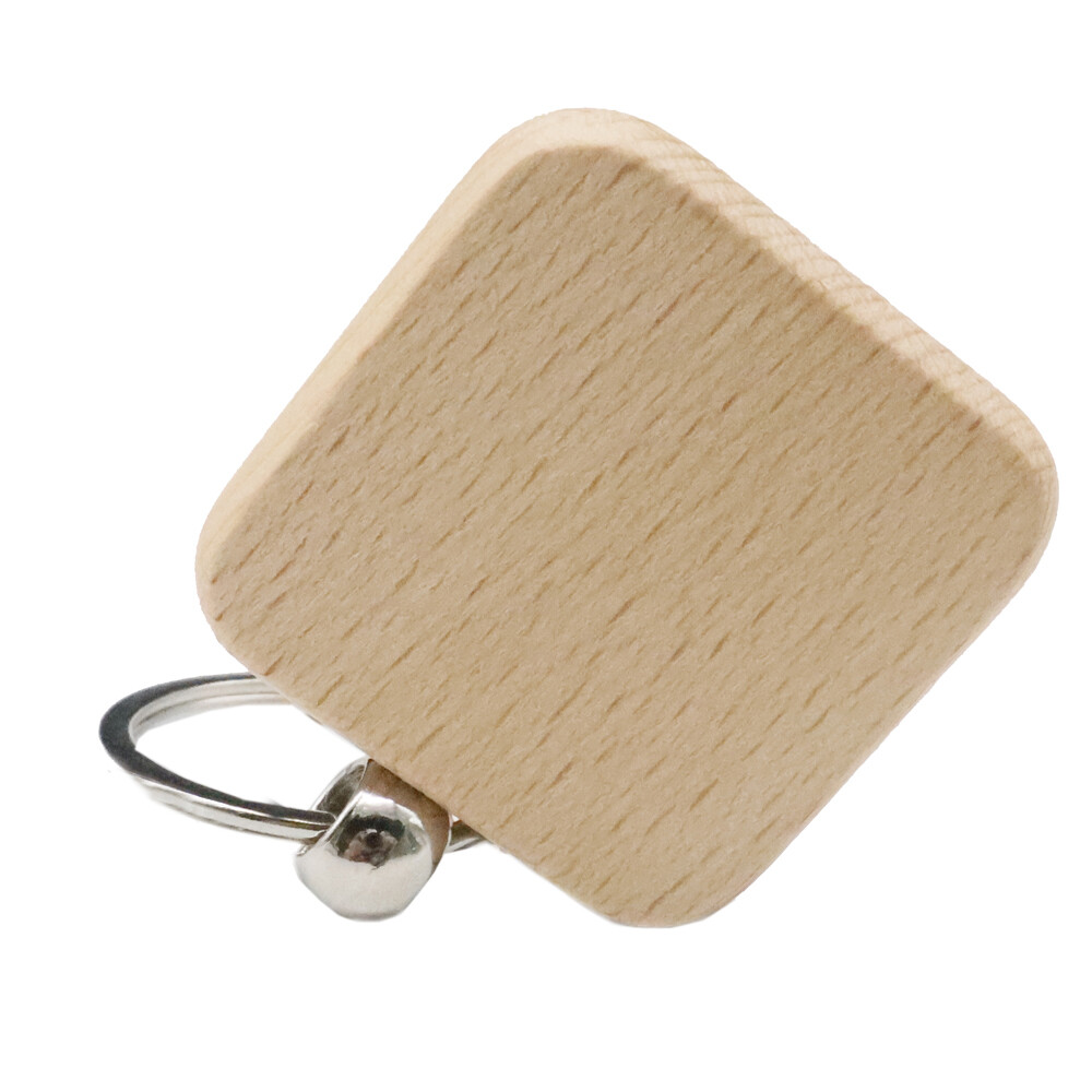 10 PACK DIY Square Blank Wood Keychain Custom Key Tags Personalized Gift