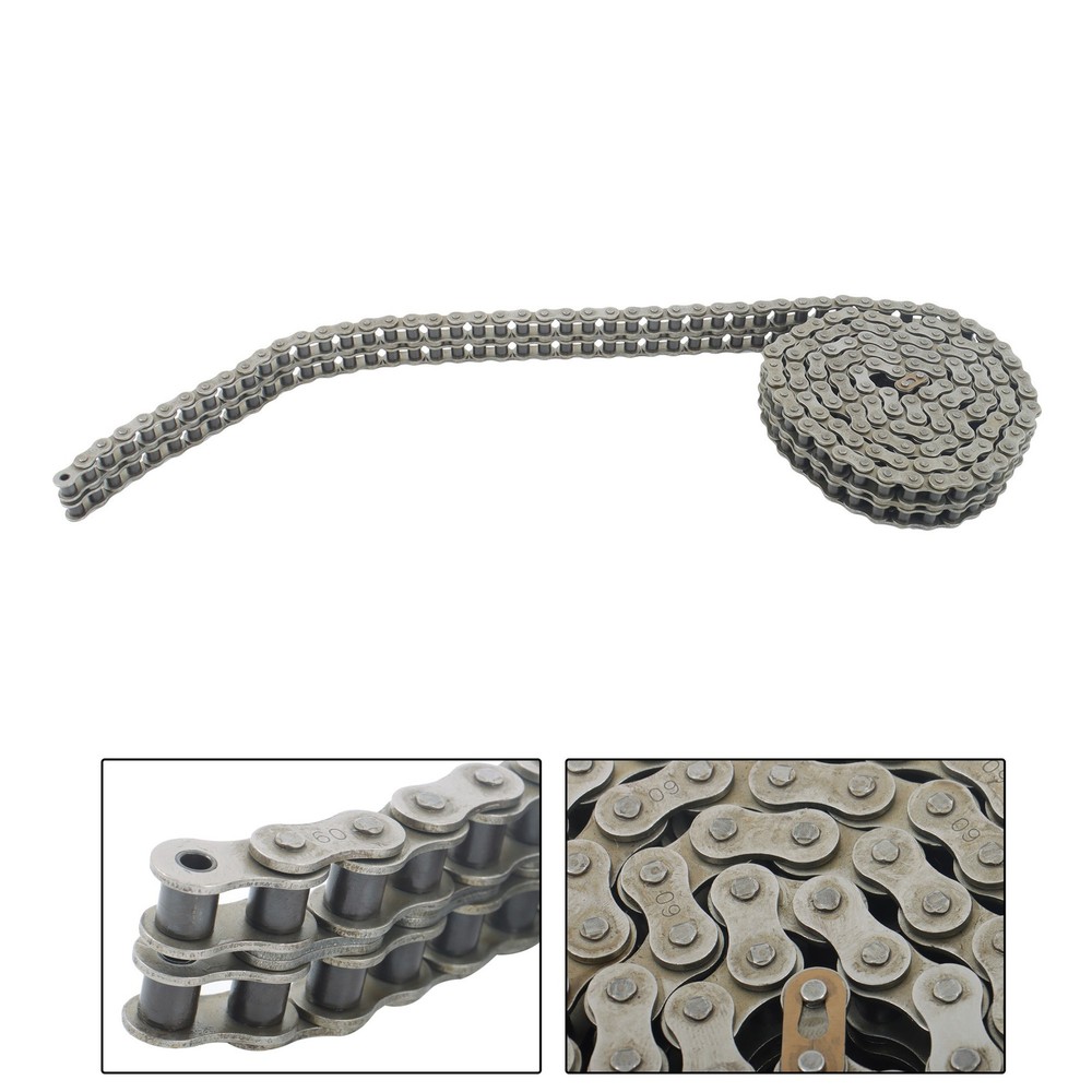 #60-2 Double Strand Duplex Roller Chain 10 Ft with 2 Connect Links