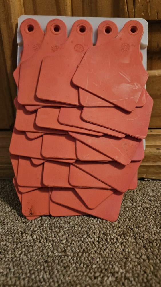 Set Of 25 Blank Cattle Ear Tags