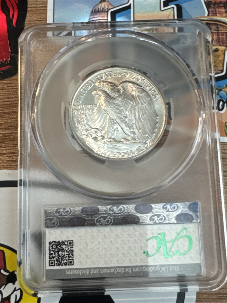 1943 Walking Liberty Half Dollar CAC MS65 Toner!!!