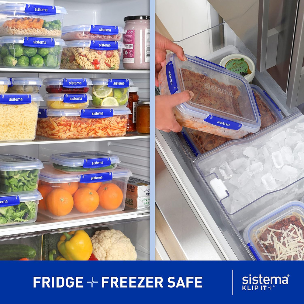 KLIP IT plus Food Storage Containers | 7.5 L Rectangle | Stackable & Airtight Fr