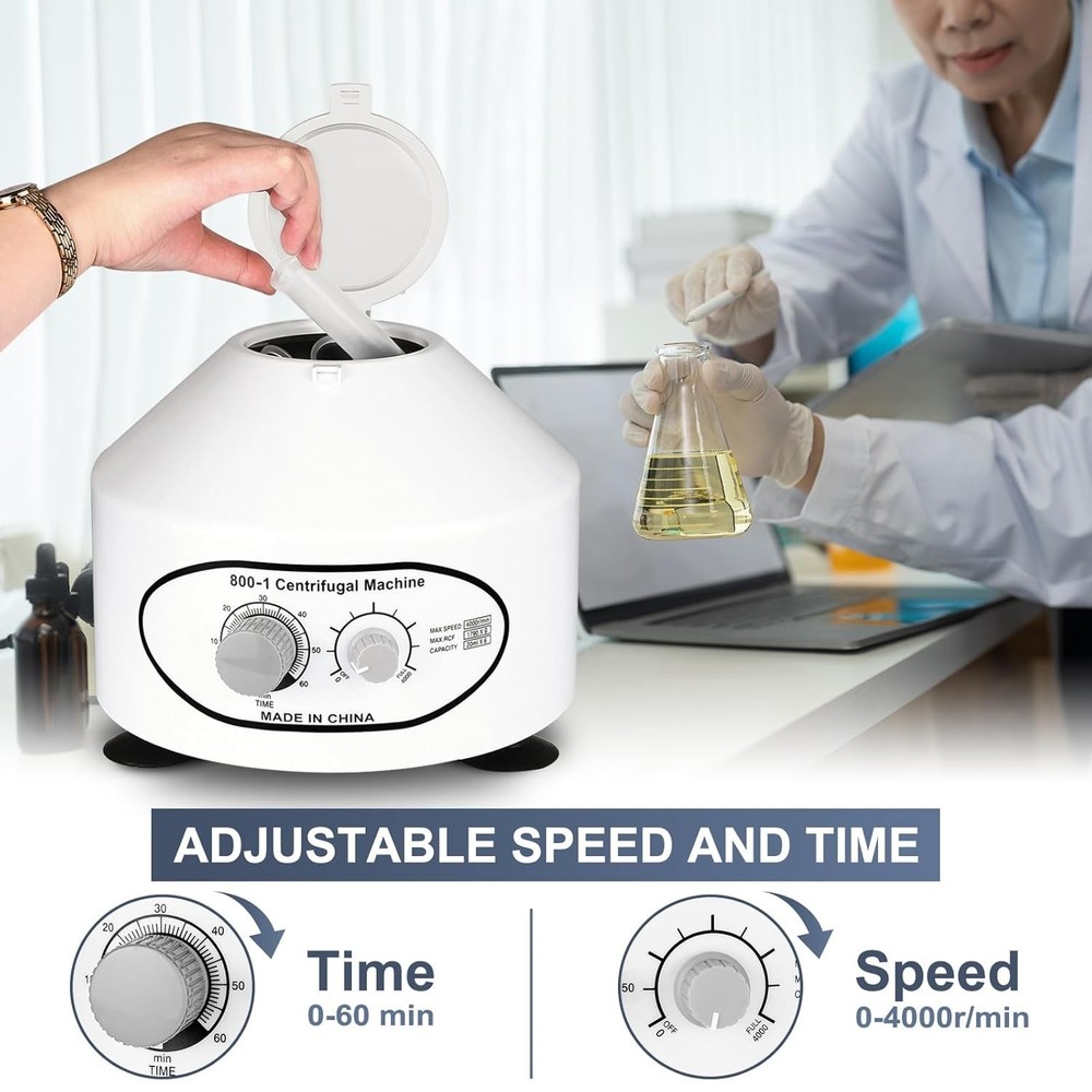 High-Efficiency Lab Centrifuge - 6 Tubes, Precise Speed Control, Timer Function