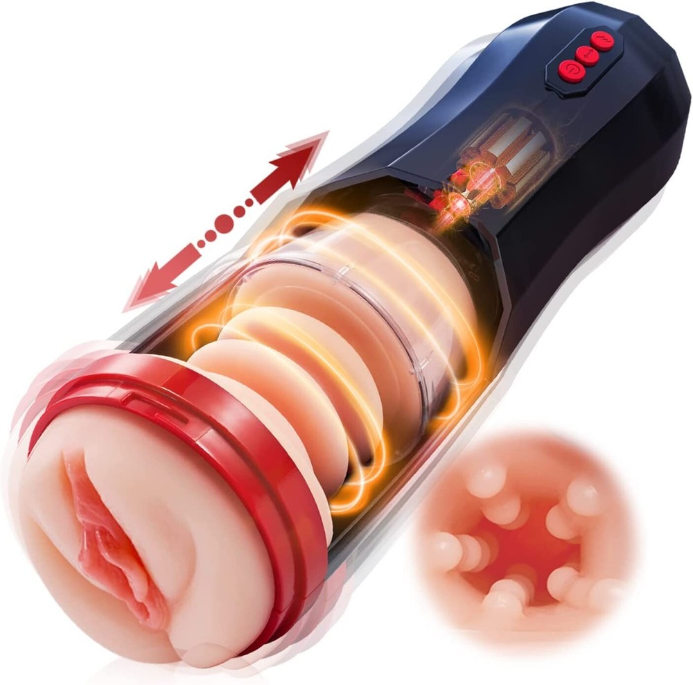 Male Masturbaters Automatic HandsFree Rotating Cup Thrusting Stroker Lubricants