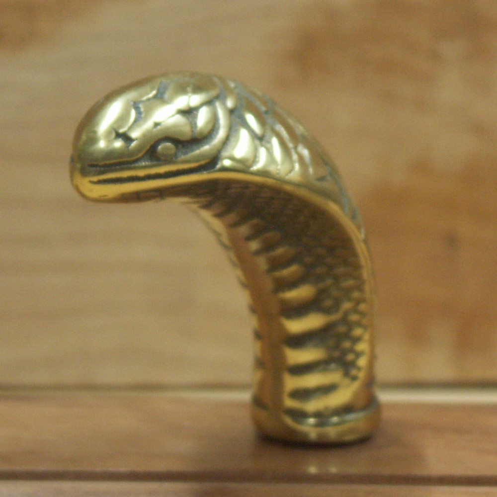 King Cobra Brass Walking Cane Handle - Brass Cane Handle - PC23