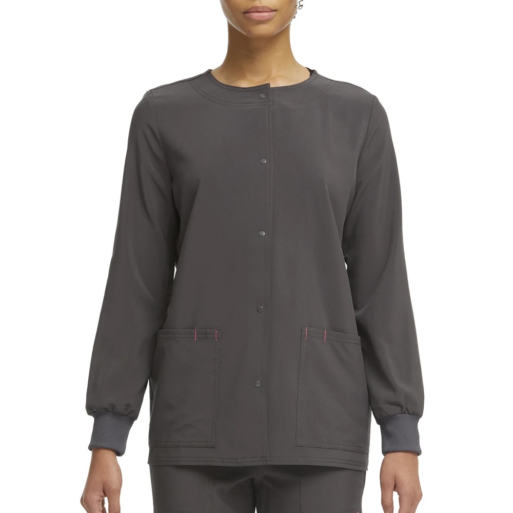 Scrubstar Women's 2Pc Warm Up Scrub Jacket & Pull On Trouser Pewter Plus Size3X