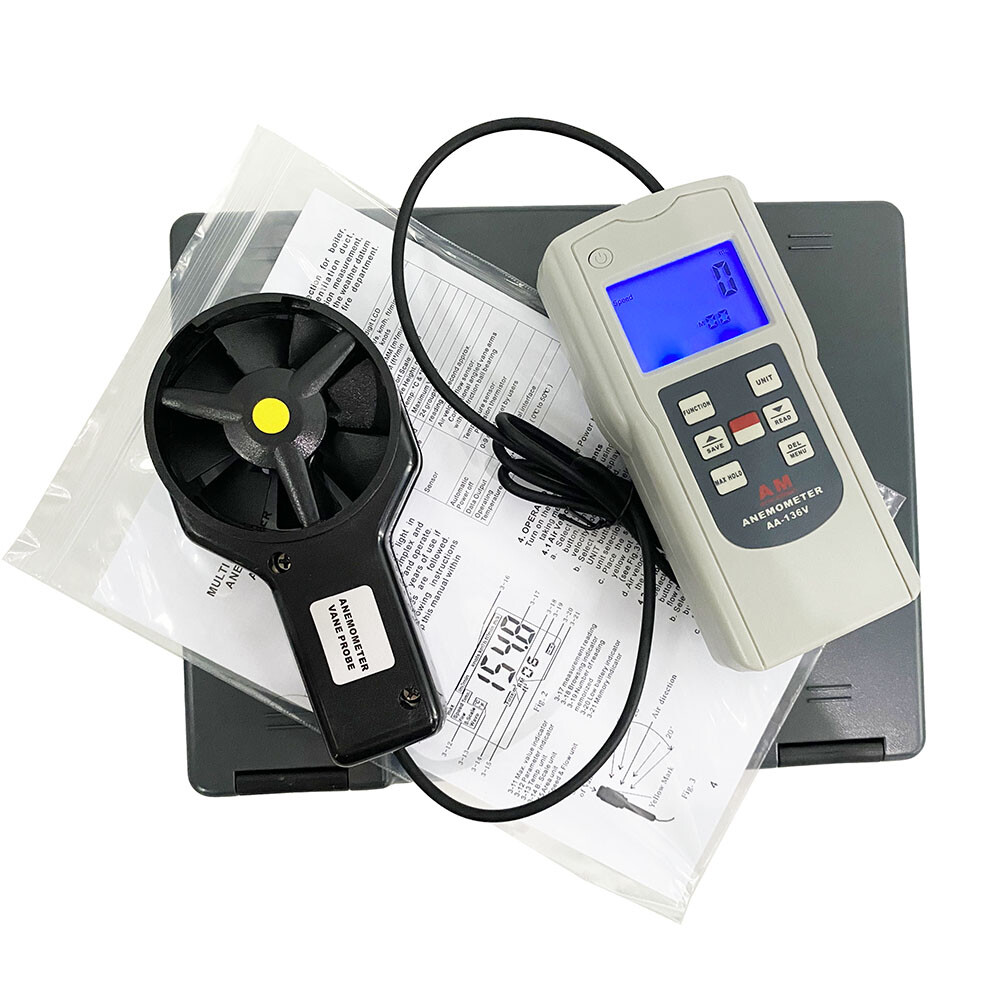 Anemometer Wind Speed Meter Digital Air Flow Meter Data Hold Function