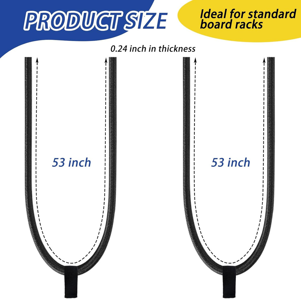Replacement Wakeboard Tower Rack Bungee Cord Strap with Pull Tab, Wakeboard Towe