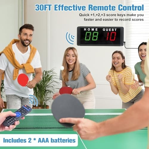 LED Electronic Scoreboard with Remote & Tripod, Basketball Score Keeper, Timer &