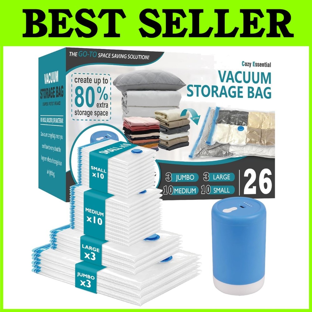 Portable Electric Pump Compression Bags 26 Pack