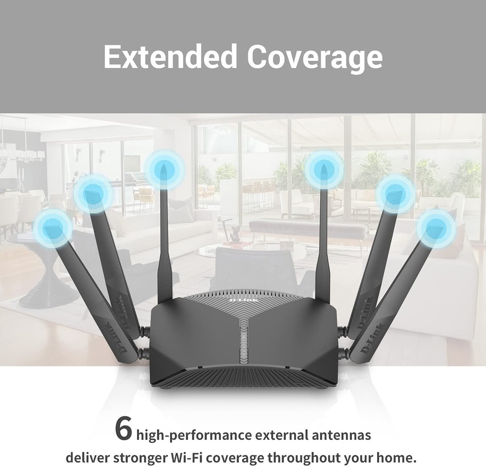 D-Link WiFi Router AC3000 EasyMesh Smart Internet Network Compatible with...