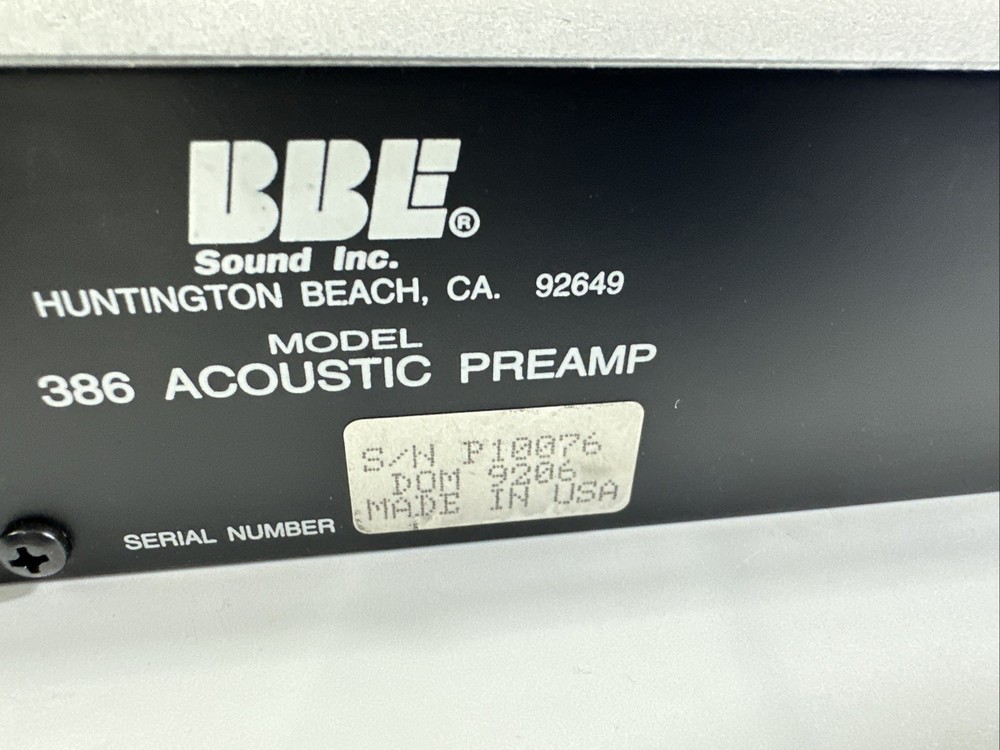 BBE 386 Acoustic Preamp - Rack Gear Effects