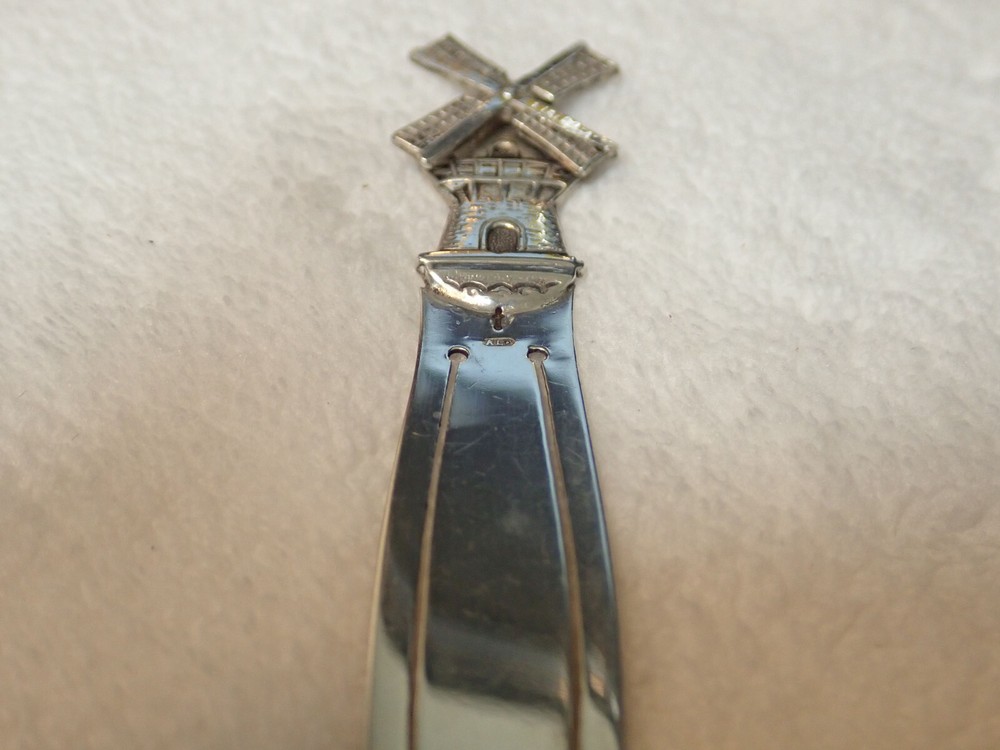 Dutch solid silver or sterling windmill book mark