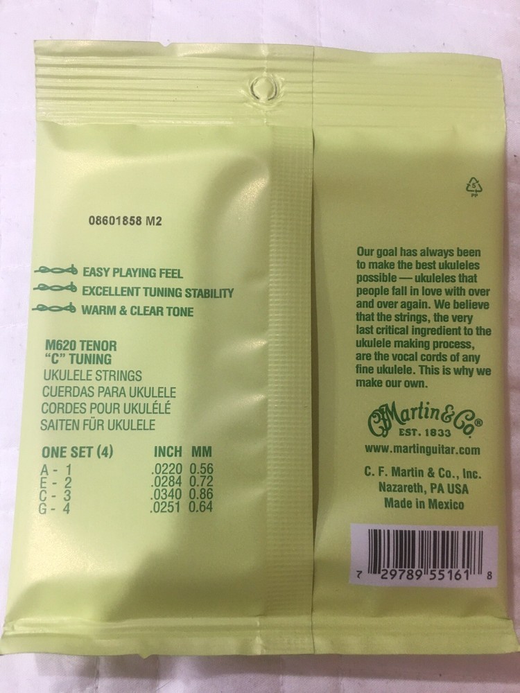 Martin Fluorocarbon Ukulele Strings Tenor