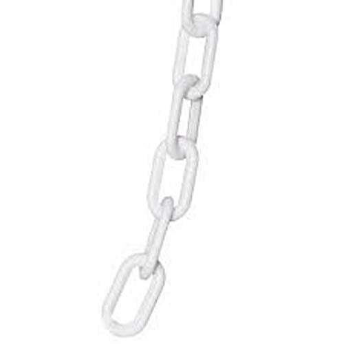 Plastic Barrier Chain, 6mm 1.5" Diameter, 100' Length, White