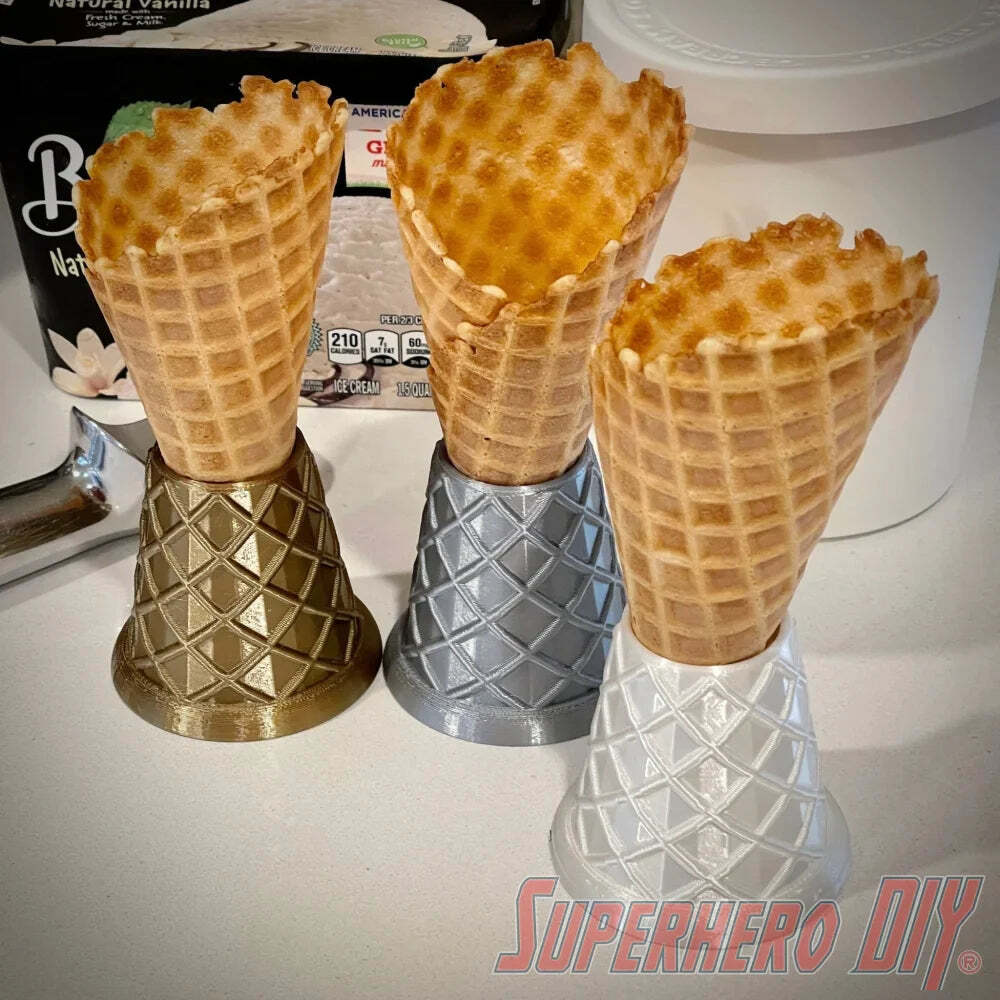 Waffle Cone Stands! Ice Cream Cone Holder Stands shaped like Waffle Cones! Perfe