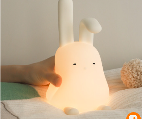 Timed Warm Light Silicone Rabbit Night Lamp Cute