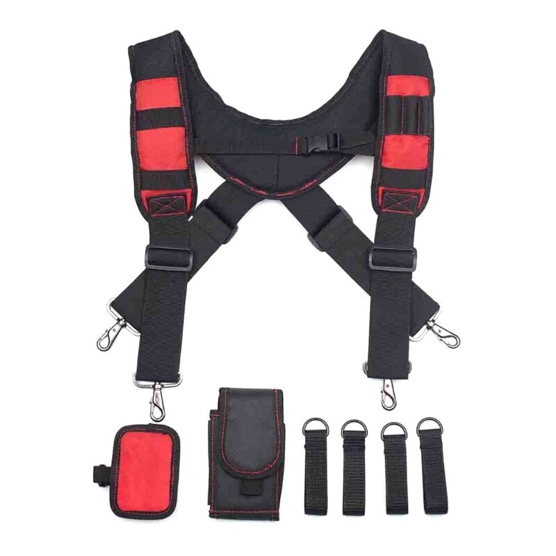 Heavy Duty Braces Work Tool Belt Suspenders with Strong Clips Adjustable Straps