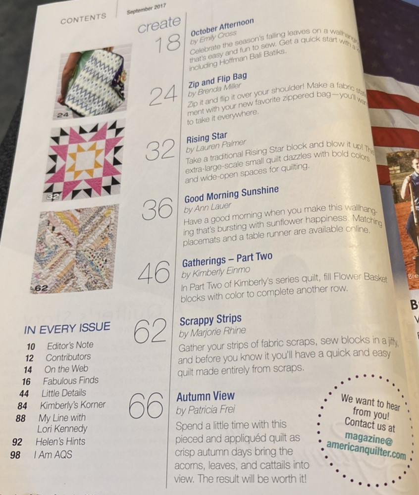 Rare AQ American Quilter Quilts Patterns September 2017