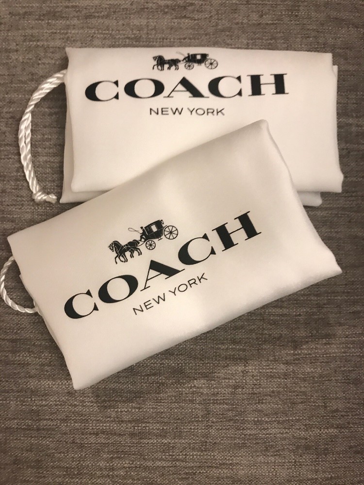❤️ 2 New Coach 16”x13”Drawstring Dust Bag Black /White