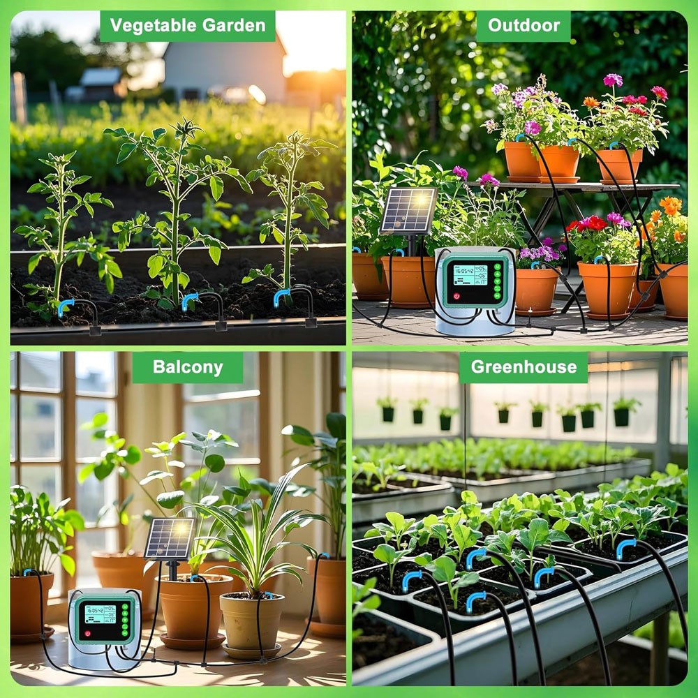 Solar Automatic Irrigation System Plant Watering System Kit with Timer