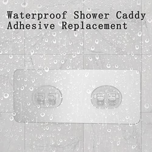 8 Pack Shower Caddy Adhesive for Replacement, Strong Transparent -8pcs 2 Hooks