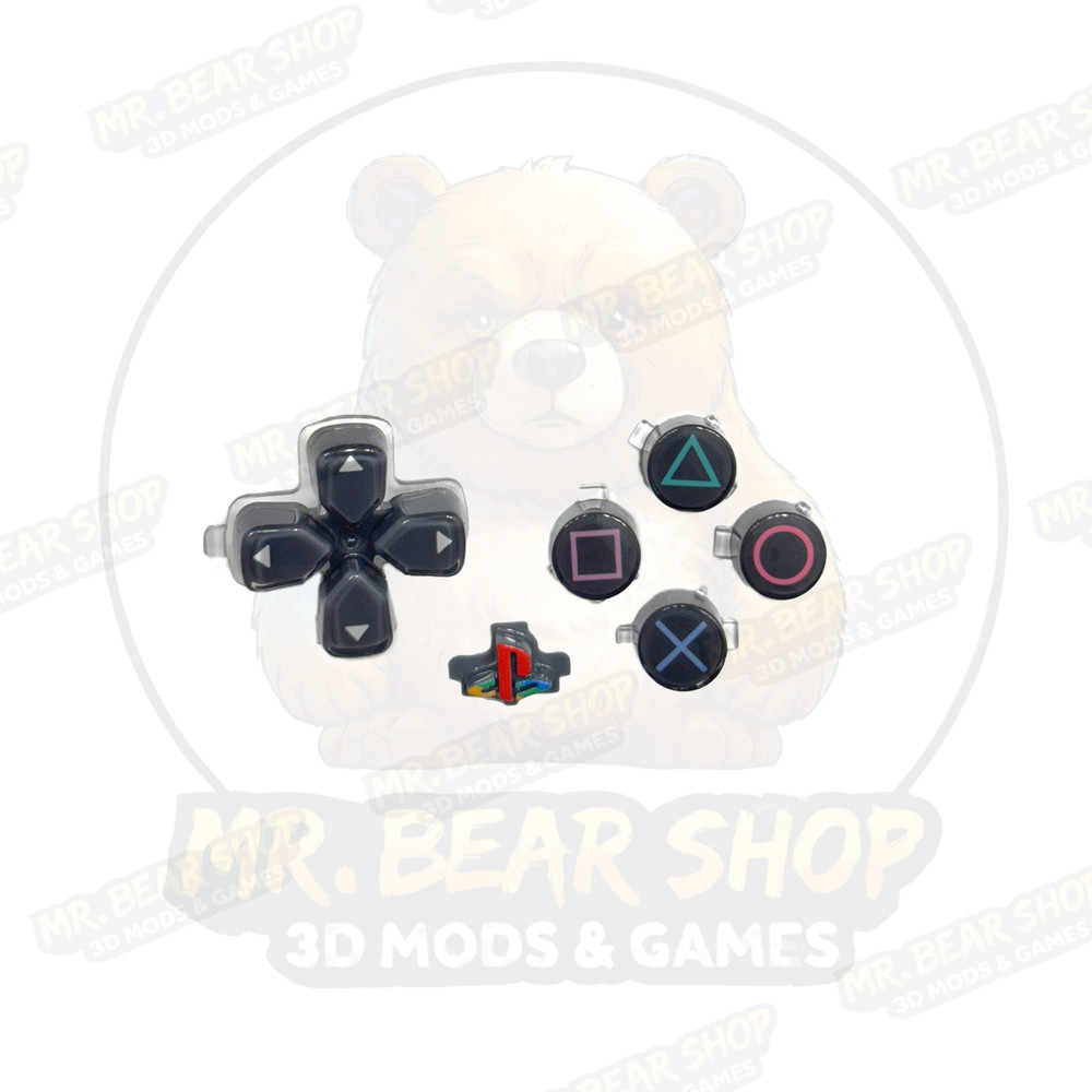 Crystal Gray Color button set compatible with PS5 controller - US Inventory