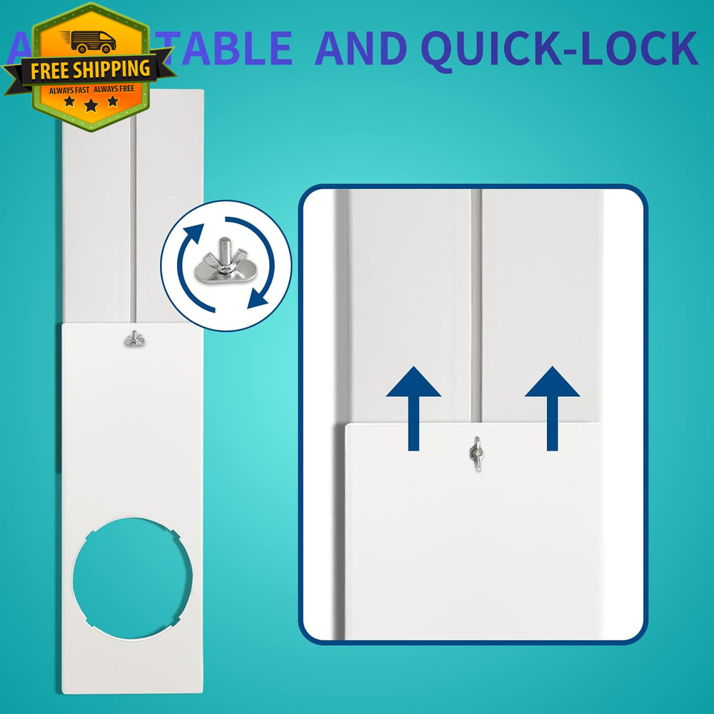 Portable AC Window Vent Kit Adjustable Seal Panel Air Conditioner 60"