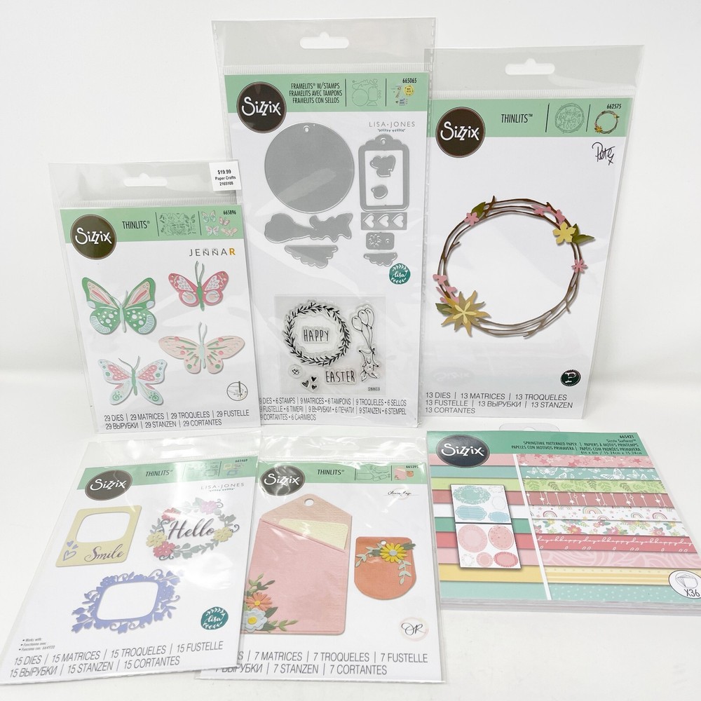 Sizzix Thinlits Spring Easter Flowers Butterflies Cutting Dies Bundle NEW