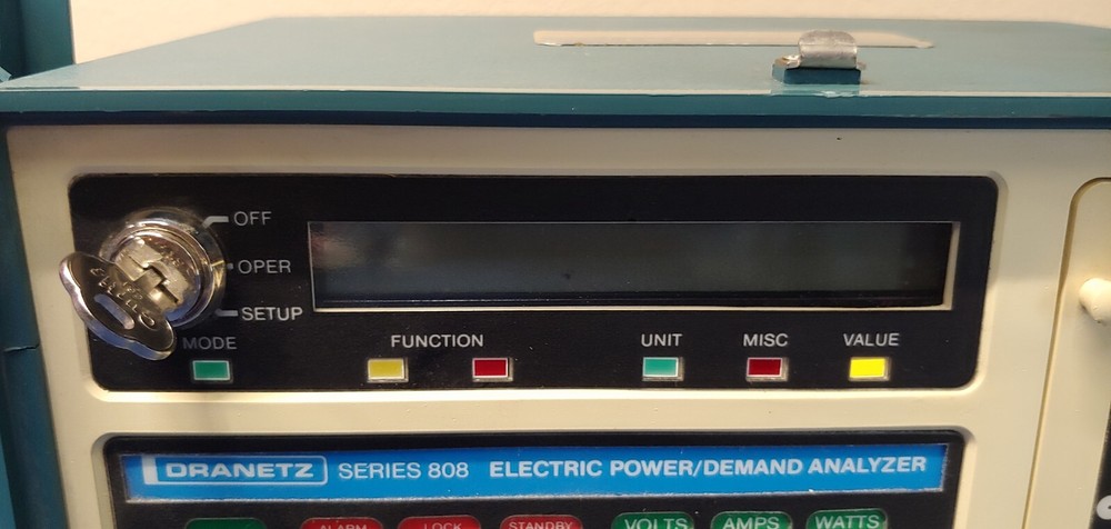 Dranetz Series 808 Electric Power/Demand Analyzer