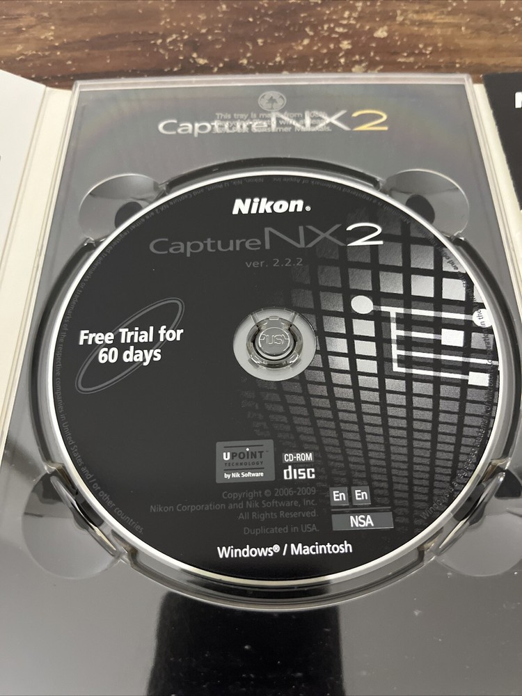 Nikon Capture NX 2 Camara Software CD Trial Version Windows & Mac Computer